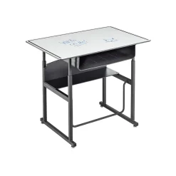 Safco AlphaBetter 26" - 42" Plastic/Steel Adjustable Desk, White/Black (1209DE)