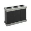 Safco At-Your-Disposal Corrugated Plastic Three Bin Trash and Recycling Bins, Black, 28 Gal. (9798BL)