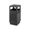 Safco Canmeleon Indoor/Outdoor Trash Cans w/Lid, Black High-Density Polyethylene/HDPE, 38 Gal. (9476BL)