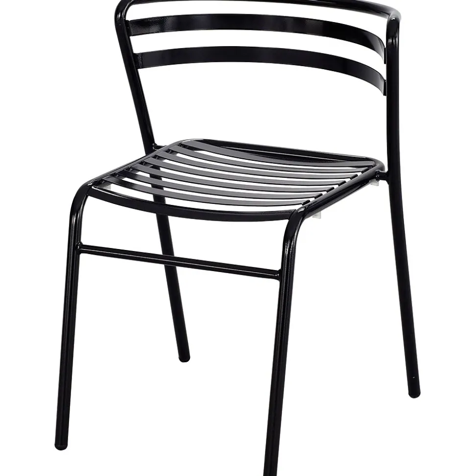 Safco CoGo Steel Outdoor/Indoor Stacking Chair, Black, 2/Carton (4360BL)