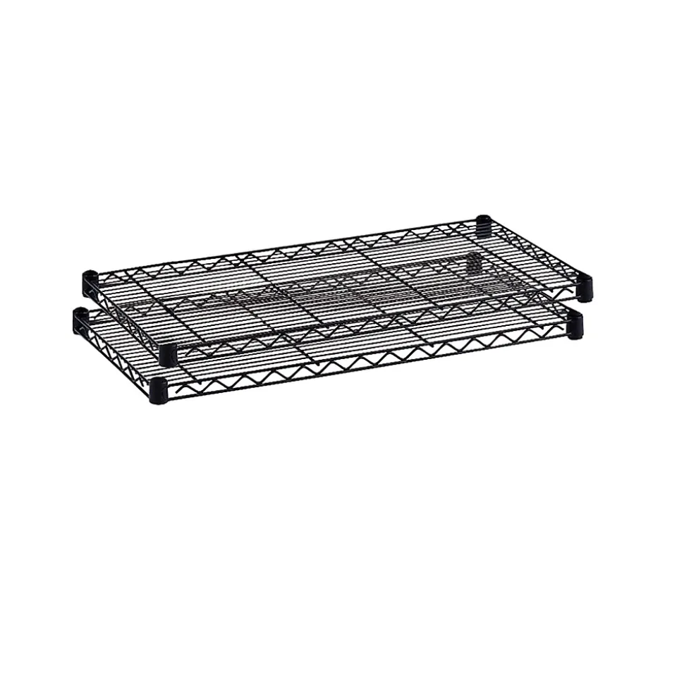 Safco Commercial Extra 2-Shelf Metal Shelf, 48", Black (5242BL)