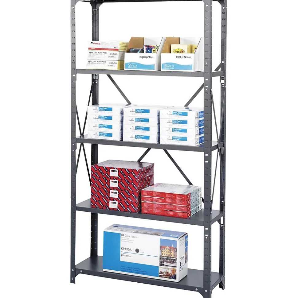 Safco Commercial 4-Shelf Metal Unit, 36", Gray (6267)