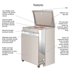 Safco 2-Drawer Mobile File Cabinet, Specialty Size, Lockable, 45"H x 32"W x 21.5"D, Beige (5023AH)