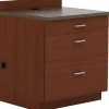 Safco 36"H Modular Break Room Three Drawer Base Cabinet, Mahogany/Slate (1703MH)