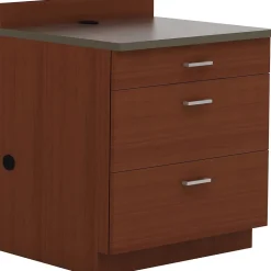 Safco 36"H Modular Break Room Three Drawer Base Cabinet, Mahogany/Slate (1703MH)