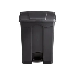 Safco Indoor Step Trash Can, Black Plastic, 17 Gal. (9922BL)