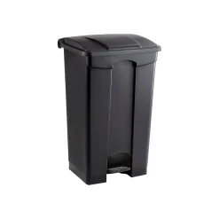 Safco Indoor Step Trash Can, Black Plastic, 23 Gal. (9923BL)
