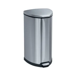 Safco Indoor Step Trash Can, Stainless Steel, 10 Gal. (9687SS)