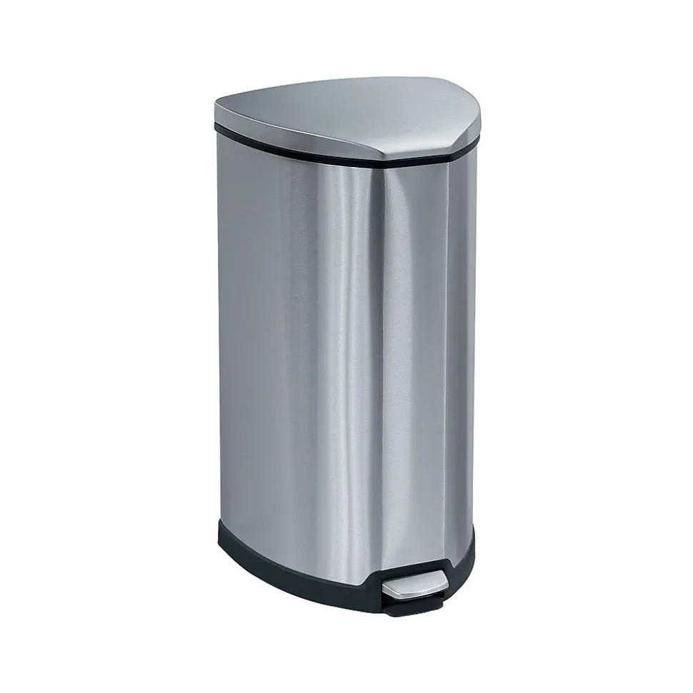 Safco Indoor Step Trash Can, Stainless Steel, 10 Gal. (9687SS)