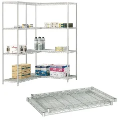 Safco Industrial Extra 2-Shelf Metal Shelf, 36", Metallic Gray (5290GR)