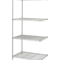 Safco Industrial 4-Shelf Metal Unit, 36", Metallic Gray (5289GR)