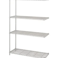 Safco Industrial 4-Shelf Metal Unit, 48.03", Metallic Gray (5292GR)