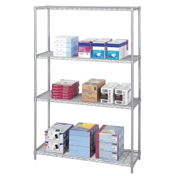 Safco Industrial 4-Shelf Steel Unit, 48"W, Metallic Gray (5291GR)