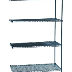 Safco Industrial 4-Shelf Wire Unit, 48", Black (5295BL)