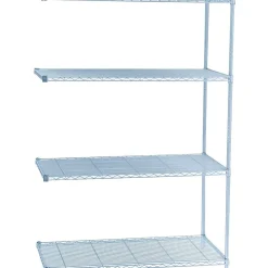 Safco Industrial 4-Shelf Wire Stand Alone, 48.03", Metallic Gray (5295GR)
