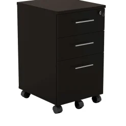 Safco Medina 3-Drawer Mobile Vertical File Cabinet, Letter Size, Lockable, 26.75"H x 15.5"W x 18"D, Mocha (MNBBFLDC)