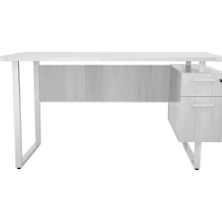 Safco Mirella SOHO 62"W Desk with Built-In Pedestal, White Ash (5513WAH)