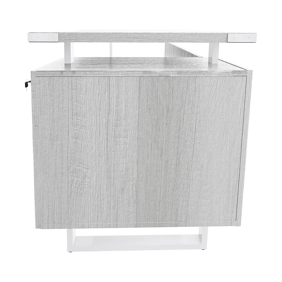 Safco Mirella SOHO 62"W Desk with Built-In Pedestal, White Ash (5513WAH)