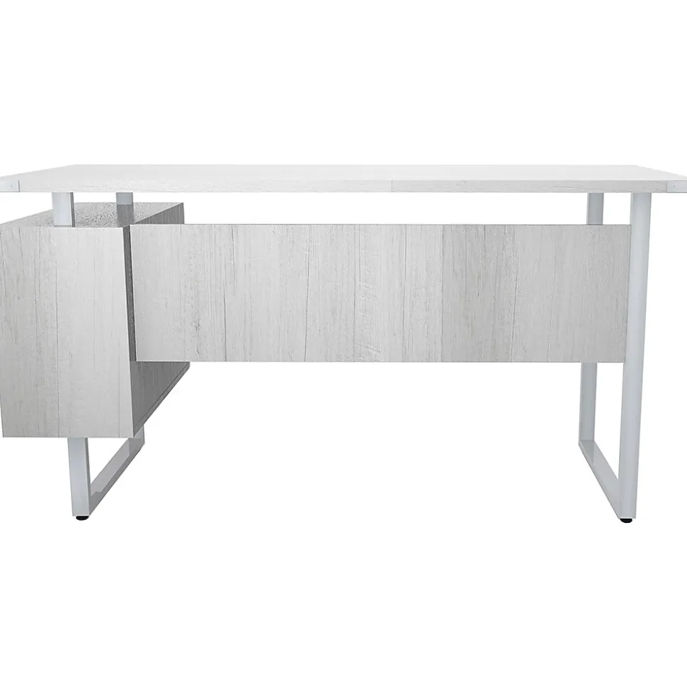 Safco Mirella SOHO 62"W Desk with Built-In Pedestal, White Ash (5513WAH)