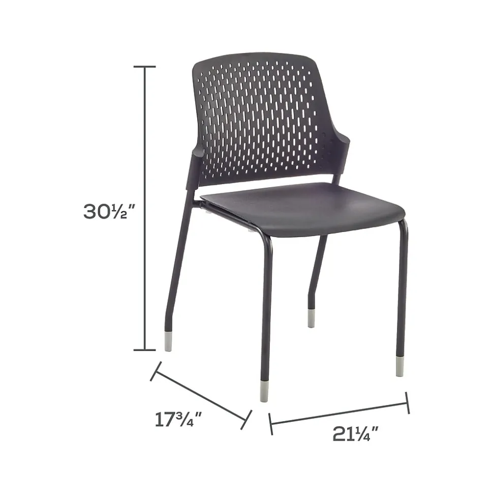 Safco Next High-Impact Polypropylene Office Chair, Black, 4/Carton (4287BL)