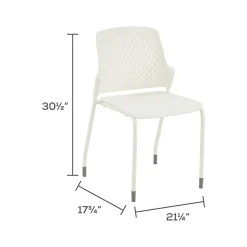 Safco Next High-Impact Polypropylene Office Chair, White, 4/Carton (4287WH)