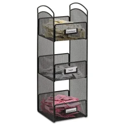 Safco® Onyx Hospitality Organizer Tower, 3 Compartments, Black (3290BL)