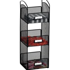 Safco® Onyx Hospitality Organizer Tower, 3 Compartments, Black (3290BL)