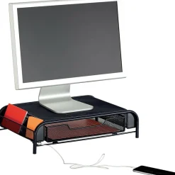 Safco Onyx Powered Monitor Stand, Black (3230BL)