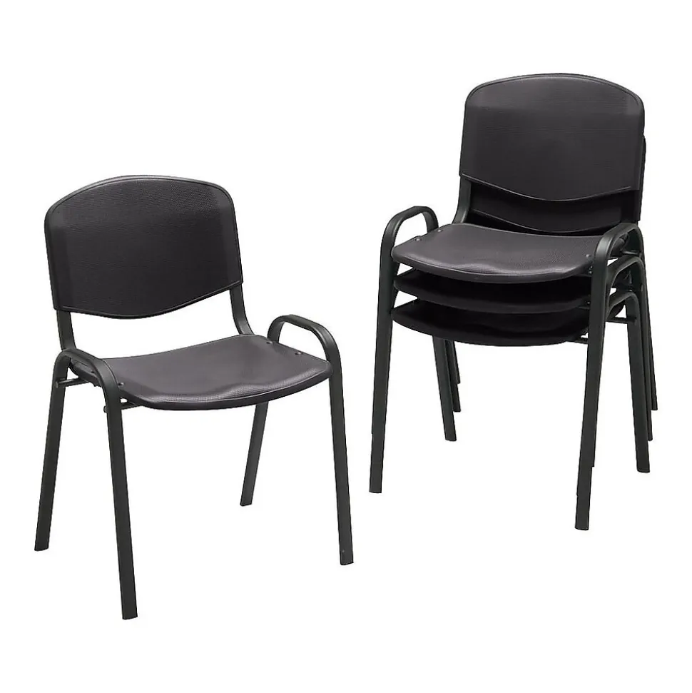 Safco Polypropylene Banquet/Reception Chairs, Black, 4/Pack (4185BLK)