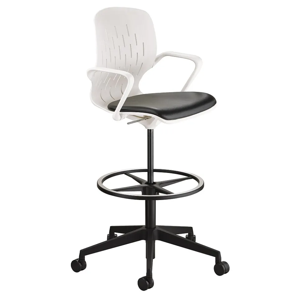 Safco® Shell™ Vinyl Upholstered Extended-Height Chair, White (7014WH)