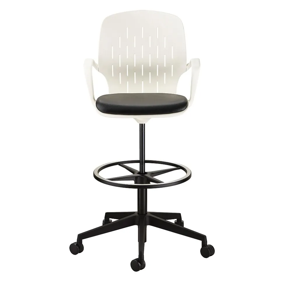 Safco® Shell™ Vinyl Upholstered Extended-Height Chair, White (7014WH)