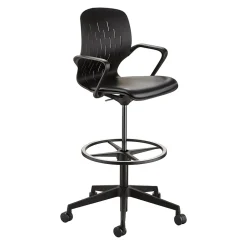 Safco® Shell™ Vinyl Upholstered Extended-Height Chair, Black (7014BL)