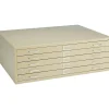 Safco® Steel Flat File, For Sheets up to 43" x 32", 5-Drawer, Tropic Sand, 16 1/2"H x 46 3/8"W x 35 3/8"D