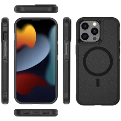 SaharaCase Armor MagSafe Phone Case for iPhone 15 Pro Max, Shock Absorbing, Black (CP00482)