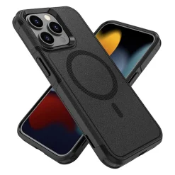 SaharaCase Armor Series Hard Shell Case, Tempered Glass Screen, Camera Protector for iPhone 15 Pro Max, Black (CP482ZD128ZD131)