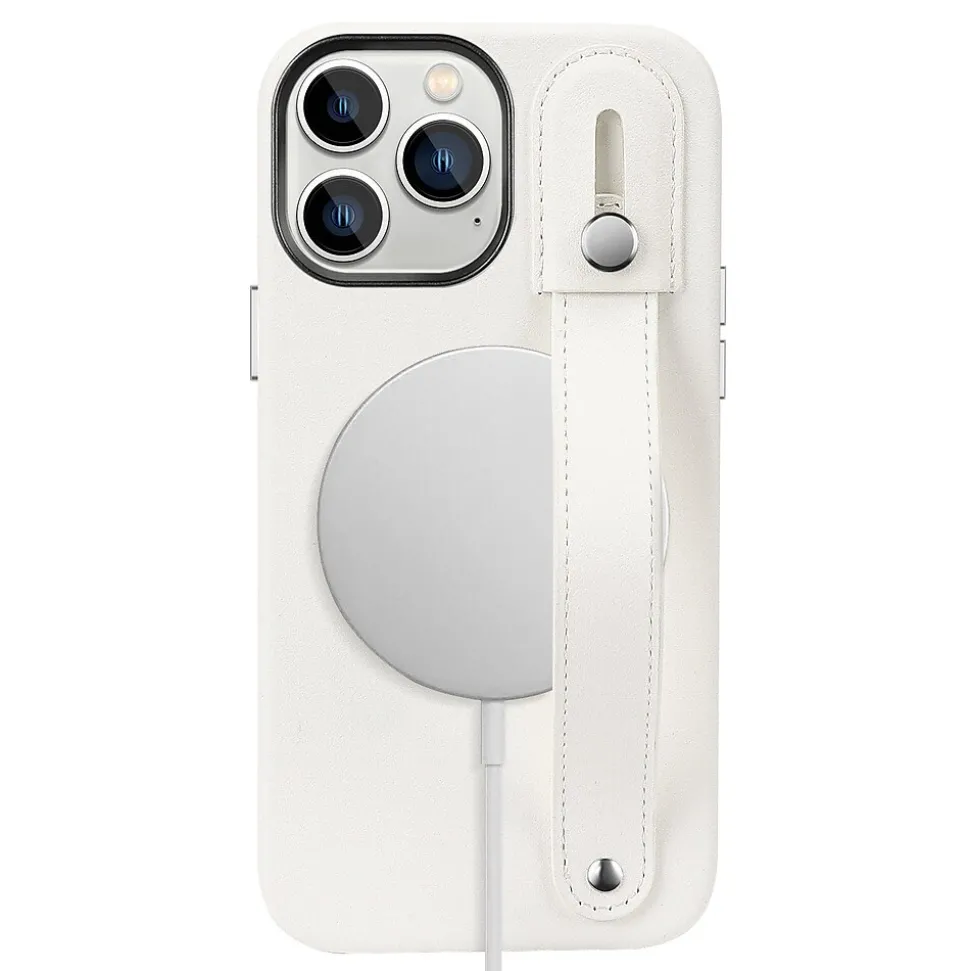 SaharaCase FingerGrip MagSafe Phone Case for iPhone 15 Pro, Shock Absorbing, White (CP00466)