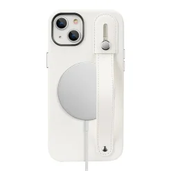 SaharaCase FingerGrip MagSafe Phone Case for iPhone 15 Plus, Shock Absorbing, White (CP00453)