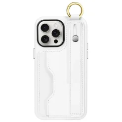 SaharaCase FingerGrip Phone Case for iPhone 15 Pro Max, Shock Absorbing, White (CP00485)