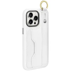 SaharaCase FingerGrip Phone Case for iPhone 15 Pro Max, Shock Absorbing, White (CP00485)