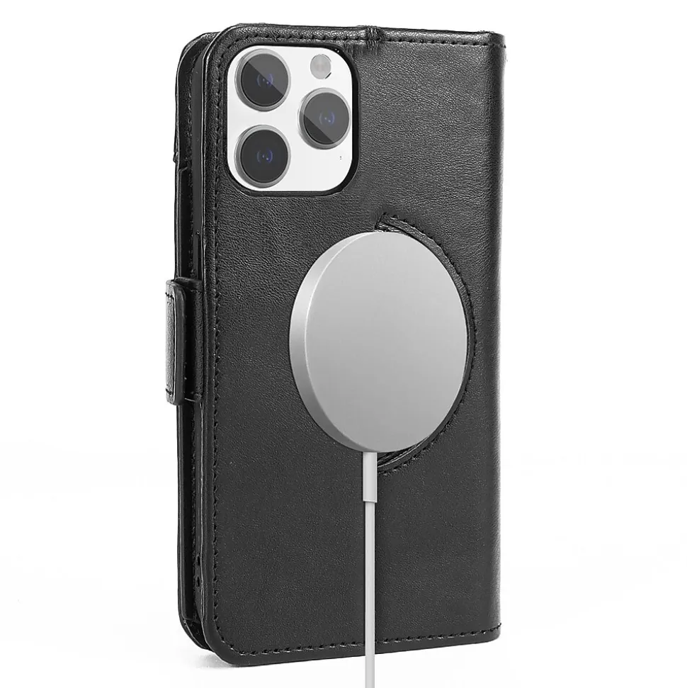 SaharaCase Folio Wallet MagSafe Phone Case for iPhone 15 Pro Max, Shock Absorbing, Black (CP00480)