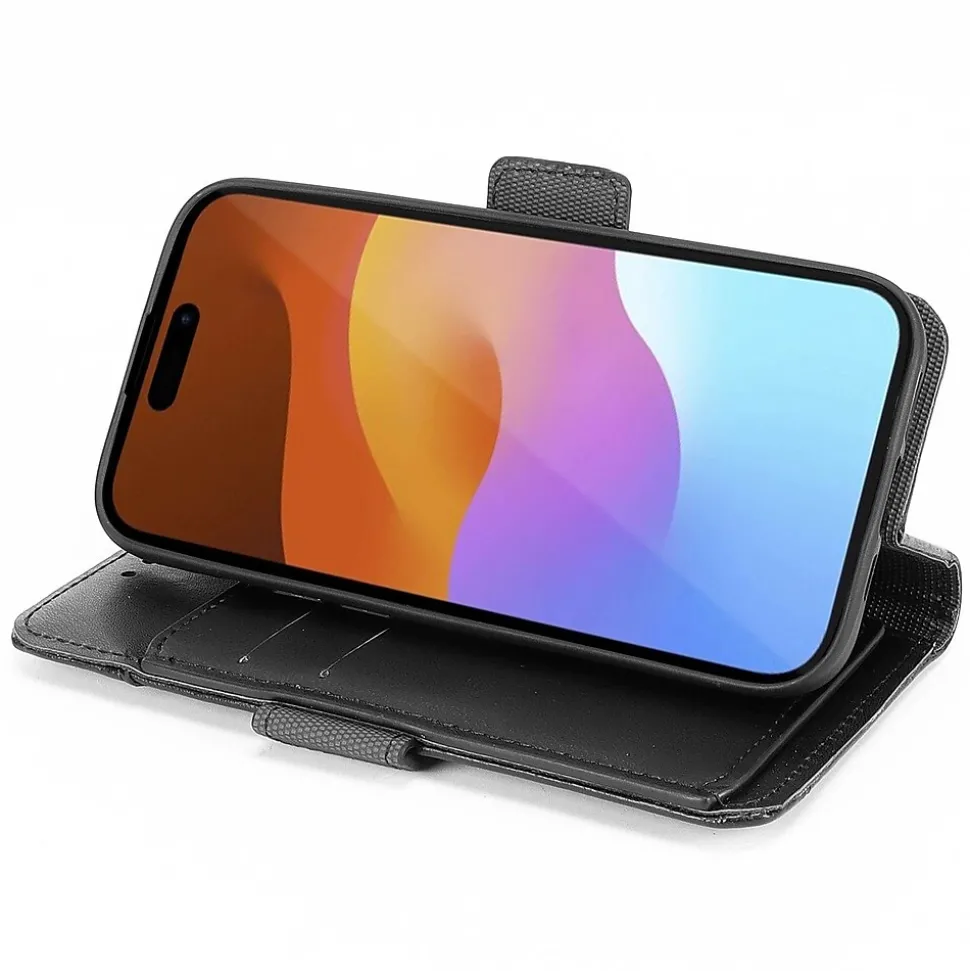 SaharaCase Folio Wallet MagSafe Phone Case for iPhone 15 Pro Max, Shock Absorbing, Black (CP00480)