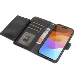 SaharaCase Folio Wallet MagSafe Phone Case for iPhone 15 Pro Max, Shock Absorbing, Black (CP00480)