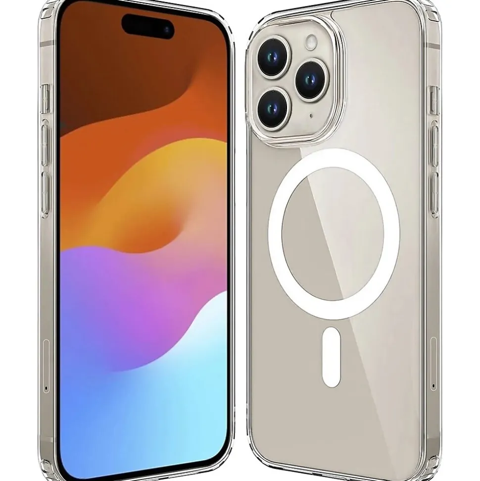 SaharaCase Hybrid-Flex Hard Shell MagSafe Case for iPhone 15 Pro Max, Shock Absorbing, Clear (CP00472)