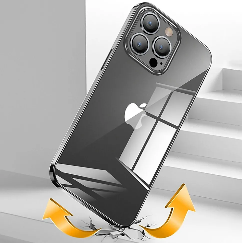 SaharaCase Hybrid-Flex Hard Shell Case, Tempered Glass Screen, Camera Protector for iPhone 15 Pro Max, Clear (CP471ZD128ZD131)