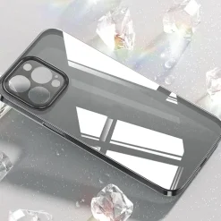 SaharaCase Hybrid-Flex Hard Shell Case, Tempered Glass Screen, Camera Protector for iPhone 15 Pro Max, Clear (CP471ZD128ZD131)