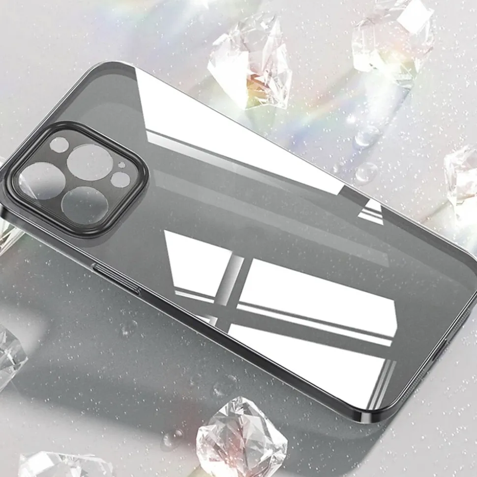 SaharaCase Hybrid-Flex Hard Shell Case, Tempered Glass Screen, Camera Protector for iPhone 15 Pro Max, Clear (CP471ZD128ZD131)