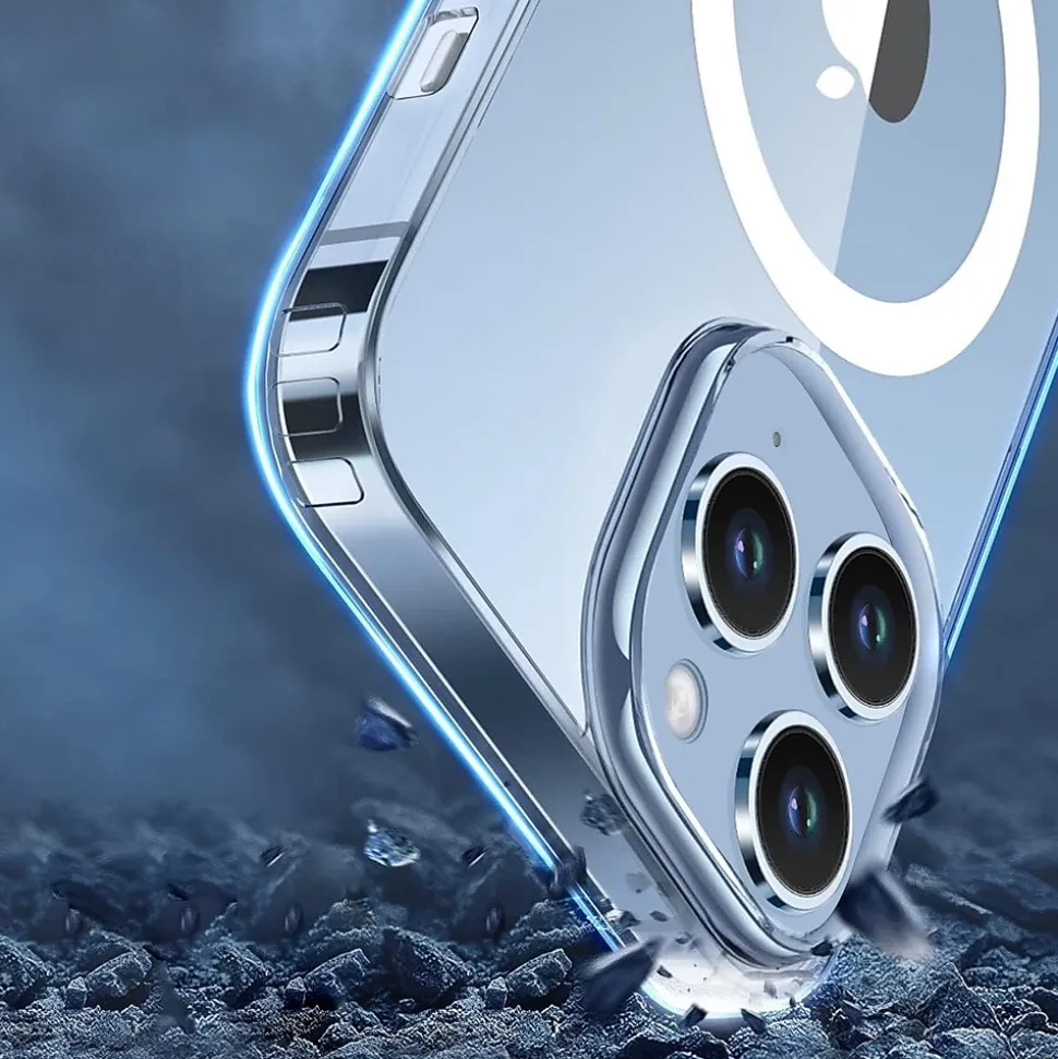 SaharaCase Hybrid-Flex Hard Shell Case, Tempered Glass Screen, Camera Protector for iPhone 15 Pro Max, Clear (CP472ZD128ZD131)