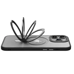 SaharaCase Hybrid-Flex Kickstand MagSafe Phone Case for iPhone 15 Pro Max, Shock Absorbing, Clear Black (CP00483)