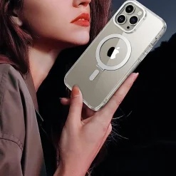 SaharaCase Hybrid-Flex Kickstand MagSafe Phone Case for iPhone 15 Pro, Shock Absorbing, Clear (CP00460)