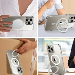 SaharaCase Hybrid-Flex Kickstand MagSafe Phone Case for iPhone 15 Pro, Shock Absorbing, Clear (CP00460)